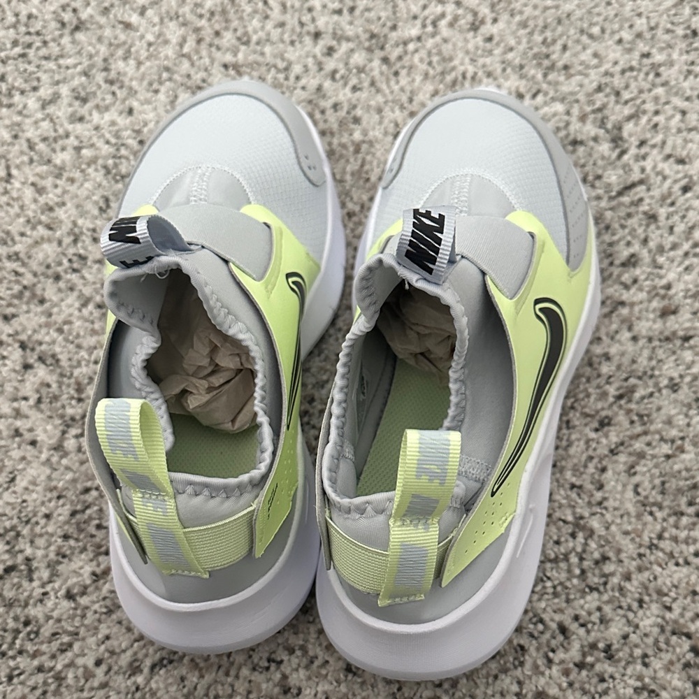 Nike Kids Silver and Neon Green Slip-On Sneakers - Picture 2 of 3